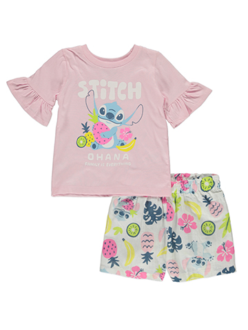 Disney Lilo & Stitch Girls' 2-Piece Shorts Set Outfit - CookiesKids.com