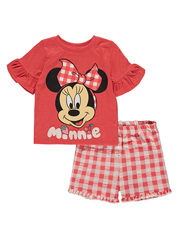 Disney Minnie Mouse Girls' 2-Piece Shorts Set Outfit - CookiesKids.com