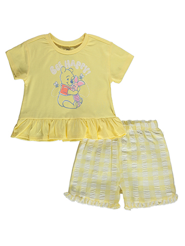 Disney Winnie The Pooh Girls' 2-Piece Shorts Set Outfit - CookiesKids.com