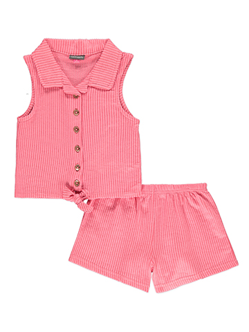 Vince Camuto Girls' 2-Piece Striped Shorts Set Outfit - CookiesKids.com