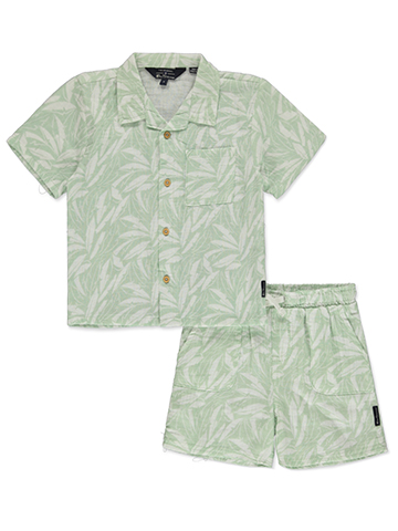 Ben Sherman Boys' 2-Piece Palms Cabana Shorts Set Outfit - CookiesKids.com