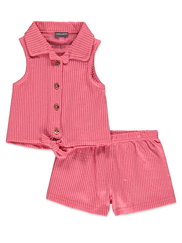 Vince Camuto Girls' 2-Piece Knit Shorts Set Outfit - CookiesKids.com
