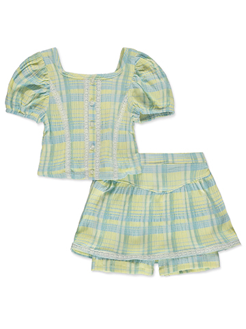 Lemon Kiss Girls' 2-Piece Skorts Set Outfit - CookiesKids.com