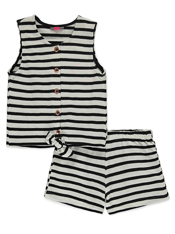 Vince Camuto Girls' 2-Piece Crochet Shorts Set Outfit - CookiesKids.com