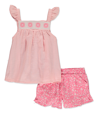 Nanette Lepore Girls' 2-Piece Floral Shorts Set Outfit - CookiesKids.com
