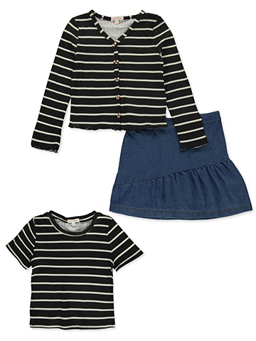 Lemon Kiss Girls' 3-Piece Skirt Set Outfit - CookiesKids.com