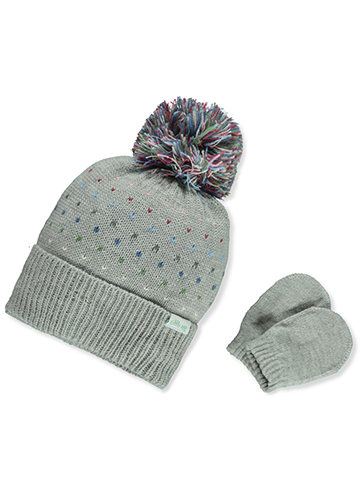 Little Me Girls' 2-Piece Rainbow Hat & Mittens Set - CookiesKids.com