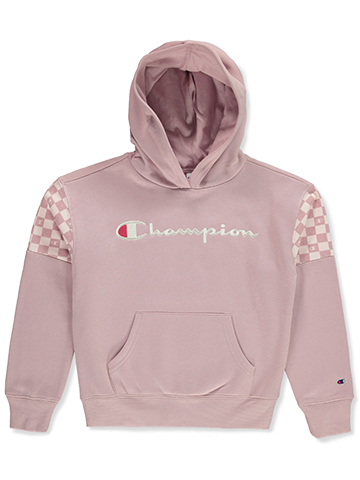 Champion Girls' Fleece Checker Logo Hoodie - CookiesKids.com