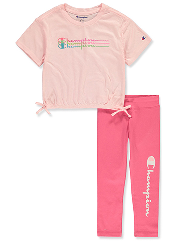 Champion Girls' 2-Piece T-Shirt Joggers Set Outfit - CookiesKids.com