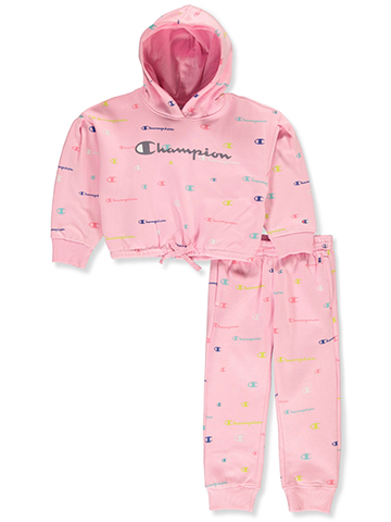 Champion Girls' 2-Piece Fleece Joggers Set Outfit - CookiesKids.com