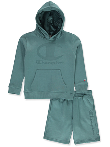 Champion Boys' 2-Piece Fleece Hoodie Shorts Set Outfit - CookiesKids.com