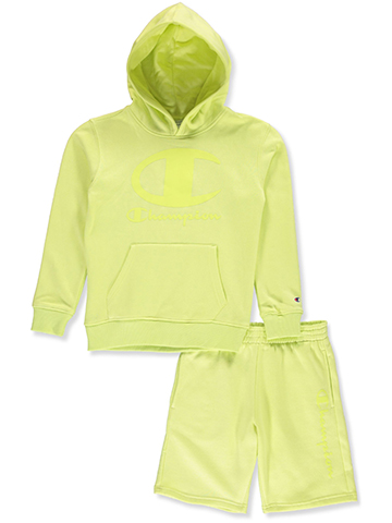 Champion Boys' 2-Piece Fleece Hoodie Shorts Set Outfit - CookiesKids.com