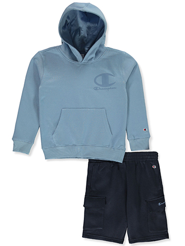 Champion Boys' 2-Piece Fleece Hoodie Shorts Set Outfit - CookiesKids.com