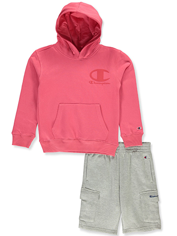Champion Boys' 2-Piece Fleece Hoodie Shorts Set Outfit - CookiesKids.com