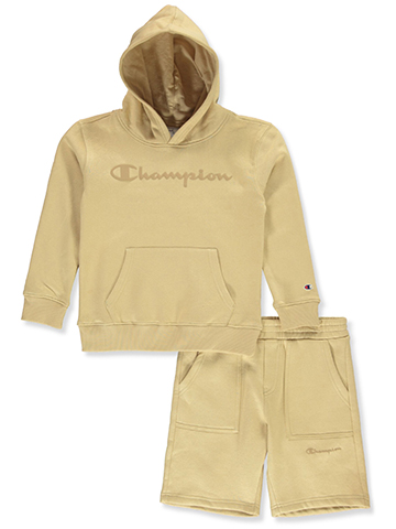 Champion Boys' 2-Piece Fleece Hoodie Shorts Set Outfit - CookiesKids.com