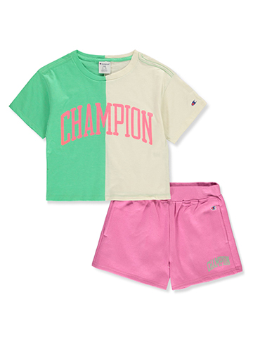Champion Girls' 2-Piece Shorts Set Outfit - CookiesKids.com