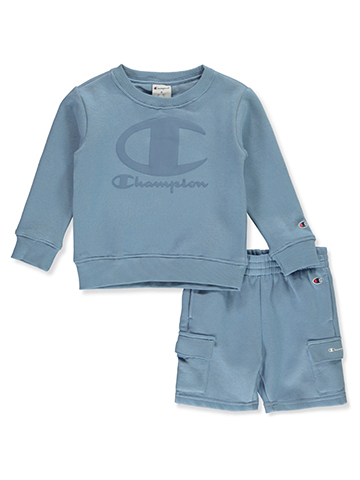 Champion Boys' 2-Piece Sweatshirt Shorts Set Outfit - CookiesKids.com