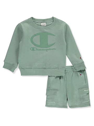 Champion Boys' 2-Piece Sweatshirt Shorts Set Outfit - CookiesKids.com