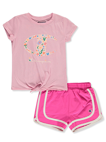 Champion Girls' 2-Piece Varsity Shorts Set Outfit - CookiesKids.com