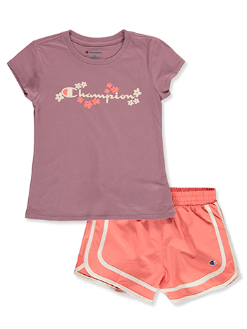 Champion Girls' 2-Piece Checker Shorts Set Outfit - CookiesKids.com