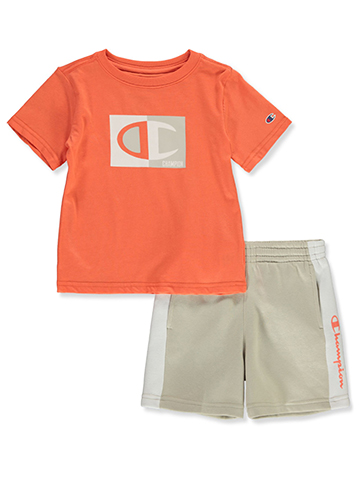 Champion Boys' 2-Piece Colorblock Shorts Set Outfit - CookiesKids.com