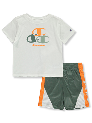 Champion Boys' 2-Piece Logo Shorts Set Outfit - CookiesKids.com