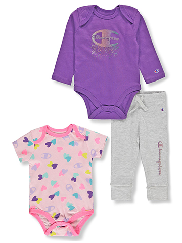 Champion Baby Girls' 3-Piece Jogger Set Outfit - CookiesKids.com
