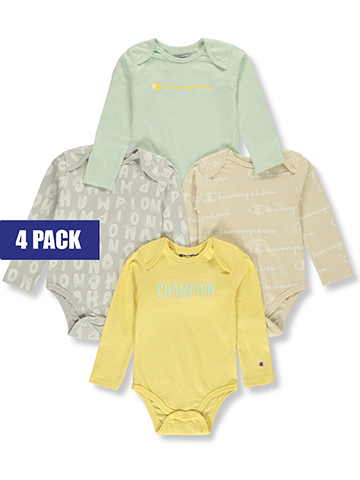 Champion Baby Boys' 4-Pack Long-Sleeve Bodysuits - CookiesKids.com