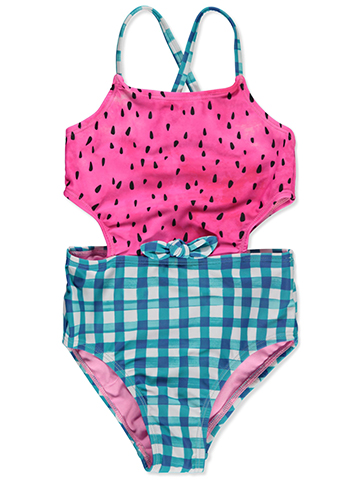 Breaking Waves Girls' 1-Piece Watermelon Monokini Swimsuit - CookiesKids.com