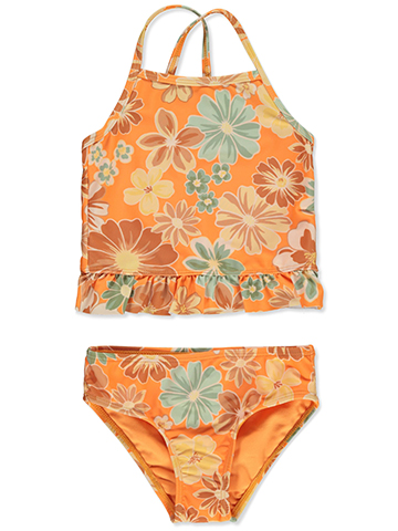 Breaking Waves Girls' 2-Piece Flower Swimsuit Set - CookiesKids.com