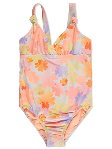 Breaking Waves Girls' 1-Piece Floral Swimsuit - CookiesKids.com