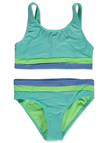 Breaking Waves Girls' 2-Piece Bralette Swimsuit Set - CookiesKids.com