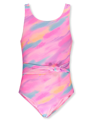 Breaking Waves Girls' Tie-Dye 1-Piece Swimsuit - CookiesKids.com