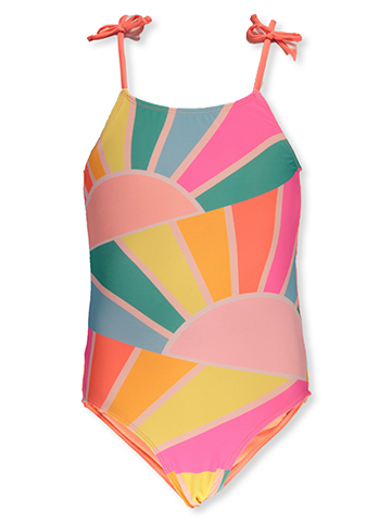 Breaking Waves Girls' Sunrise 1-Piece Swimsuit - CookiesKids.com