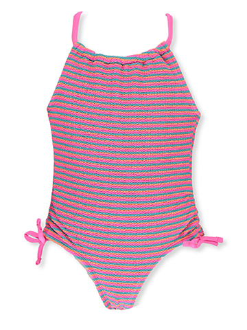 Breaking Waves Girls' 1-Piece Striped Swimsuit - CookiesKids.com