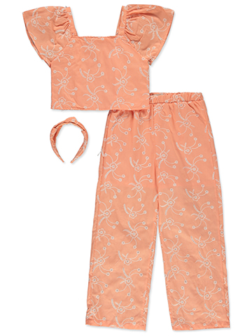 Btween Girls' 3-Piece Wide Leg Pants Set Outfit - CookiesKids.com