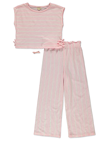 Btween Girls' 3-Piece Wide Leg Pants Set Outfit - CookiesKids.com