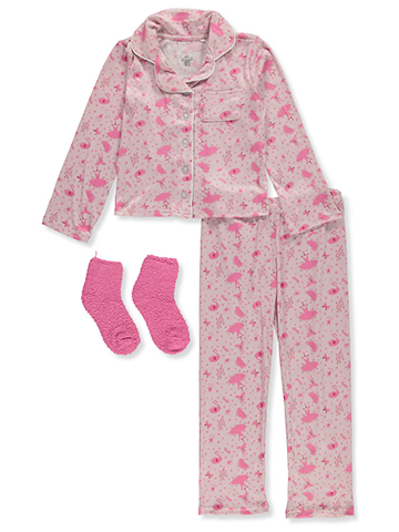 C&C California Girls' 3-Piece Coat Pajamas Set - CookiesKids.com