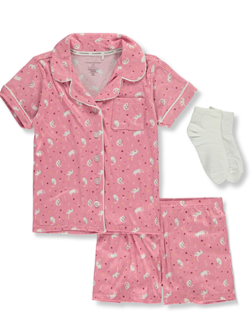Catherine Malandrino Girls' 3-Piece Kitty Pajamas Set - CookiesKids.com