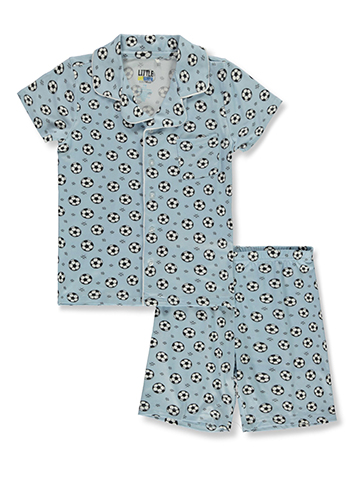 Little Dreamer Boys' 2-Piece Soccer Coat Style Pajamas Set - CookiesKids.com