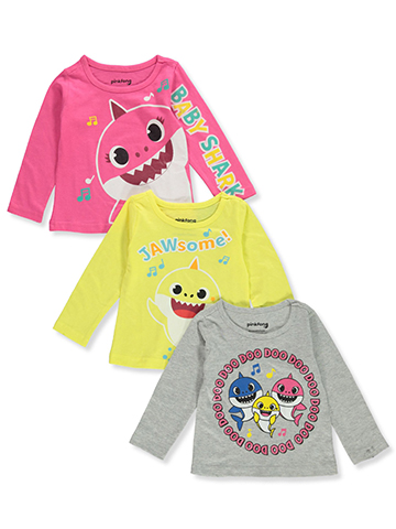 Baby Shark Baby Girls' 3-Pack Long-Sleeved T-Shirts - CookiesKids.com