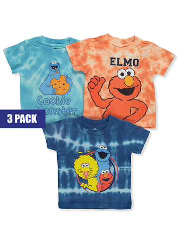 Sesame Street Baby Boys' 3-Pack Tie-Dye T-Shirt - CookiesKids.com