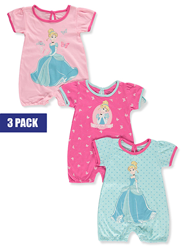 Disney Cinderella Baby Girls' 3-Pack Rompers - CookiesKids.com
