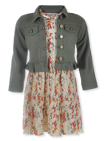 Nanette Girls' 2-Piece Dress Jacket Set Outfit - CookiesKids.com