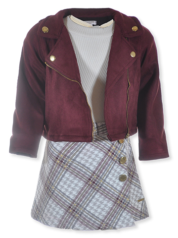 Tahari Girls 2-Piece Faux Suede Jacket Dress Set Outfit - CookiesKids.com