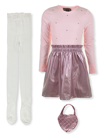 Girls First Girls' 3-Piece Gem Bag Dress Set Outfit - CookiesKids.com
