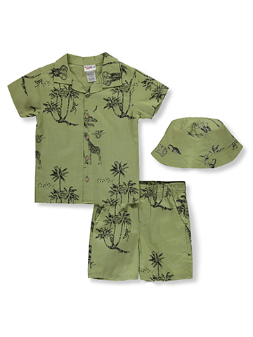 Little Rebels Boys' 3-Piece Jungle Shorts Set Outfit - CookiesKids.com