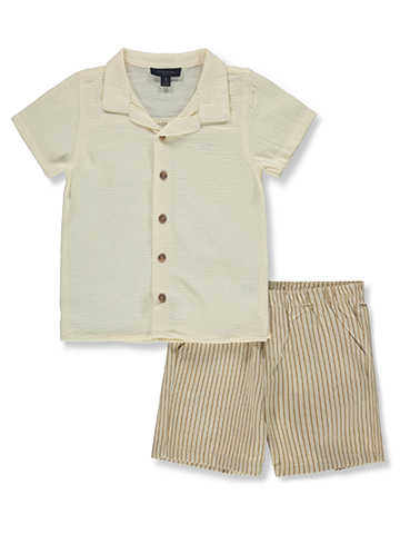 Tahari Boys' 2-Piece Twill Shorts Set Outfit - CookiesKids.com