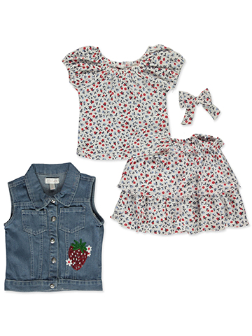 Nanette Girls' 3-Piece Skirt Set Outfit - CookiesKids.com