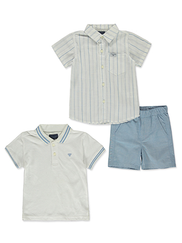 Tahari Boys' 3-Piece Linen Shorts Set Outfit - CookiesKids.com
